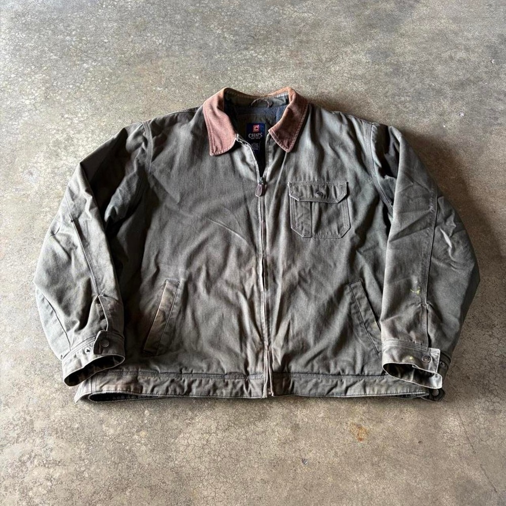 2000s chaps forest green detroit jacket